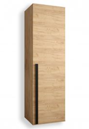 Neutral wardrobe Tödi 02, Colour: Oak - Measurements: 184 x 50 x 42 cm (H x W x D), with two compartments and a clothes rail