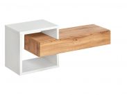 Modern suspended rack with drawer Pollestad 08, Colour: Wotan Oak / White - Measurements: 40 x 100 x 30 cm (H x W x D).