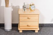 Bedside table solid, natural pine wood 012 - Dimensions 41 x 42 x 35 cm (H x B x T)