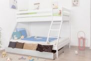 Underbed drawer / Trundle bed for Bunk Bed Lukas, solid beech wood, white finish