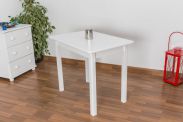 Dining Table Junco 227A, solid pine wood, white finish - H75 x W60 x L90 cm