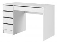 Desk Beja 01, Colour: White / White High Gloss - Measurements: 75 x 120 x 55 cm (H x W x D)