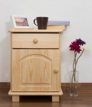 Bedside table solid, natural pine wood 010 - Dimensions 55 x 42 x 35 cm (H x B x T)