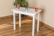 Side Table Junco 226B, solid pine wood, white finish - H75 x W50 x L90 cm
