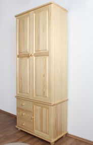 Cabinet solid pine wood wood wood wood wood Natural Junco 40 - Measurements: 195 x 84 x 42 cm (H x W x D)