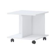 Side table on rolls 08, colour: White - Dimensions: 50 x 55 x 55 cm (H x W x D)