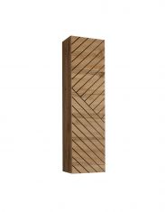 Modern wall cabinet Kongsvinger 02, Colour: Wotan Oak - Measurements: 120 x 30 x 30 cm (H x W x D), with enough storage space.
