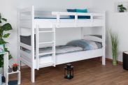 Bunk bed "Easy Premium Line" K3/n, solid beech wood, White lacquered - measurements: 90 x 190 cm