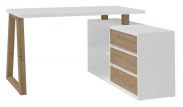 Desk "Merosina" 07, Colour: Oak Artisan / White - Measurements: 75 x 135 x 115 cm (H x W x D)