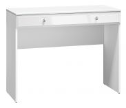 Dressing table Sydfalster 05, Colour: White / White high gloss - Measurements: 79 x 100 x 41 cm (H x W x D), with 1 drawer