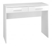 Dressing table Kaskinen 04, Colour: White / Glossy White - Measurements: 79 x 100 x 40 cm (H x W x D), with 2 drawers.