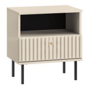 Petkula 07 bedside table, Colour: Light Beige - Measurements: 53 x 50 x 34 cm (h x w x d), with 1 drawer and 1 compartment