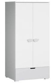 Baby room - Hinged door cabinet / Wardrobe Maipu 04, Colour: White / Grey - 195 x 90 x 52 cm (H x W x D)