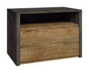 Bedside table Selun 22, Colour: Oak dark brown / Grey - 40 x 50 x 46 cm (h x w x d)