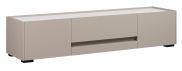 TV base cabinet Geltru 01, Colour: white marble / light Grey - Measurements: 39 x 185 x 45 cm (H x W x D)