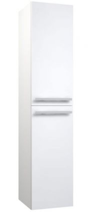 Bathroom - Tall cabinet Bidar 84, Colour: White Glossy - 160 x 35 x 35 cm (H x W x D)