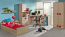 Children's room - Shelf Elias 08, Colour: Light brown / Red - Measurements: 159 x 35 x 38 cm (H x W x D)