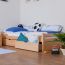 Children's bed / Youth bed "Easy Premium Line" K1/1n incl. 2 drawer and 2 cover plates, clearly varnished - 90 x 200 cm