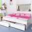 Children's bed / Youth bed  "Easy Premium Line" K1/1n incl. 2 drawer and 2 cover plates, solid beech wood, white finish - 90 x 200 cm