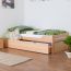 Single bed "Easy Premium Line" K1/1h incl. trundle bed frame and cover plates, solid beech wood, clearly varnished - size 90 x 200 cm 