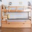 Bunk bed "Easy Premium Line" K12/h incl. trundle bed frame and cover plates, solid beech wood, clearly varnished - 90 x 200 cm 