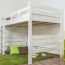 Adult bunk bed ' Easy Premium Line ® ' K15/n, solid beech wood white lacquered, convertible - lying area: 120 x 190 cm