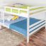 Adult bunk beds ' Easy Premium Line ® ' K16/n, head and foot part straight, solid beech wood white lacquered - lying surface: 160 x 190 cm, divisible