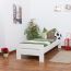 Single bed "Easy Premium Line" K2, solid beech wood, white painted