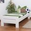 Single bed "Easy Premium Line" K2, solid beech wood, white painted