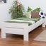 Single bed "Easy Premium Line" K2, solid beech wood, white finish - 90 x 190 cm
