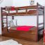 Bunk bed "Easy Premium Line" K3/h incl. trundle bed frame and cover plates, solid beech wood, dark brown finish - 90 x 200 cm 