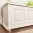Bench with storage pine solid wood white lacquered 179 – 50 x 154 x 46 cm (H x W x D)