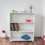 Shelves Pine solid wood white lacquered Junco 52A - Dimension 120 x 100 x 42 cm