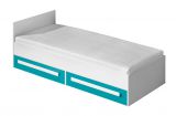 Children's bed / Kid bed Walter 11 incl. slatted frame, Colour: White / Blue high gloss - 90 x 200 cm (W x L)