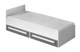 Children's bed / Kid bed Walter 11 incl. slatted frame, Colour: White / Grey high gloss - 90 x 200 cm (W x L)