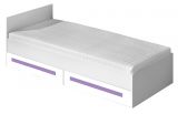 Children's bed / Kid bed Walter 11 incl. slatted frame, Colour: White high gloss / Purple - 90 x 200 cm (W x L)