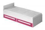 Children's bed / Kid bed Walter 11 incl. slatted frame, Colour: White / Pink high gloss - 90 x 200 cm (W x L)
