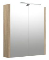 Bathroom - Mirror cabinet Bidar 06, Colour: Oak - 65 x 60 x 12 cm (H x W x D)