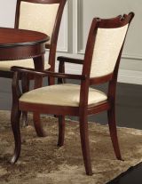 Chair Maridi 119, Colour: Mahogany / Beige, part solid wood - Measurements: 96 x 62 x 61 cm (H x W x D)