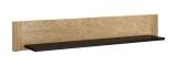 Suspended rack / Wall shelf "Topusko" 21, Colour: Oak / Black, partial solid wood - Measurements: 20 x 120 x 22 cm (h x w x d)