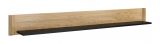 Suspended rack / Wall shelf "Topusko" 22, Colour: Oak / Black, partial solid wood - Measurements: 20 x 180 x 22 cm (h x w x d)