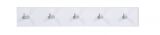 Coat hook rail Madina 31, Colour: White / Chrome - Measurements: 8 x 57 x 5 cm (H x W x D)