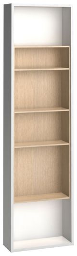 Shelf Minnea 12, Colour: White / Oak - Measurements: 240 x 57 x 22 cm (h x w x d)