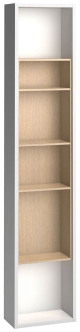 Shelf Minnea 14, Colour: White / Oak - Measurements: 206 x 42 x 22 cm (h x w x d)