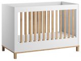 Baby bed / Kid bed Lijan 05, Colour: White / Oak - Lying area: 60 x 120 cm (W x L)