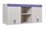 Children's room - Wall cabinet Luis 15, Colour: Oak White / Purple - 58 x 120 x 42 cm (H x W x D)