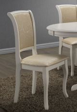 Chair Maridi 116, Colour: Beige / White, part solid wood - Measurements: 94 x 44 x 45 cm (H x W x D)
