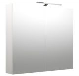 Bathroom - Mirror cabinet Purina 09, Colour: White matt - 70 x 80 x 14 cm (H x W x D)