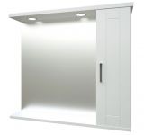 Bathroom - Mirror cabinet Tumkur 02, Colour: White Glossy - 74 x 82 x 17 cm (H x W x D)