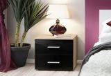 Bedside cabinet with two drawers Salmeli 36, Color: Black / Oak Sonoma - Dimensions: 40 x 50 x 40 cm (H x W x D)